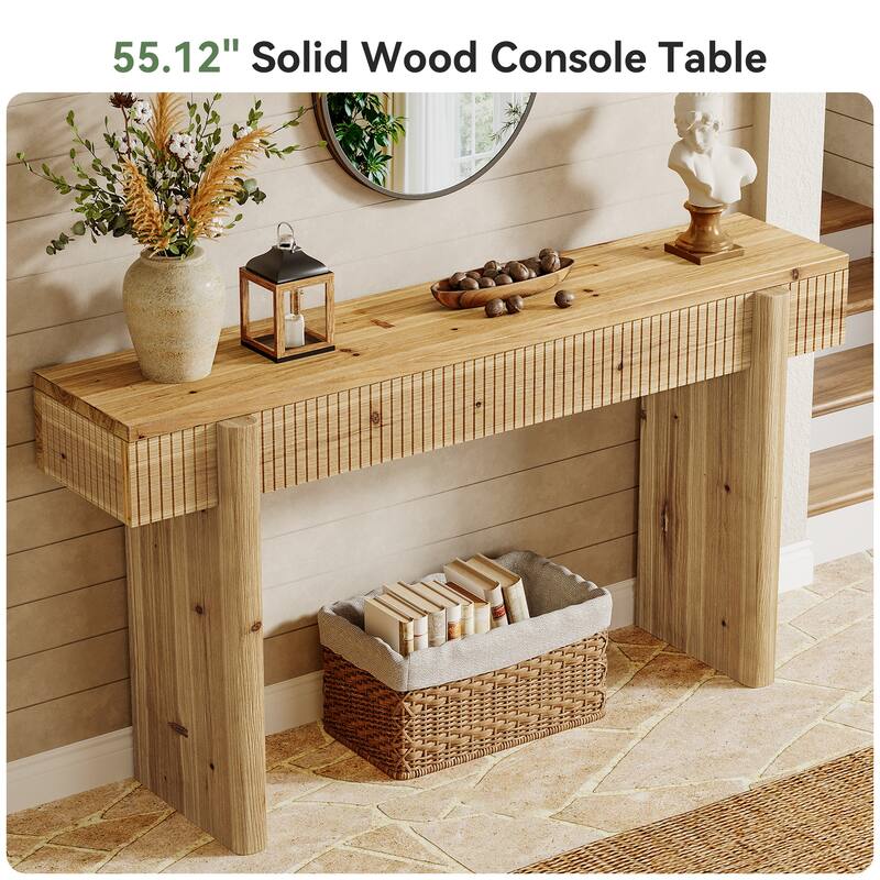 55-Inch Rustic Solid Wood Console Table