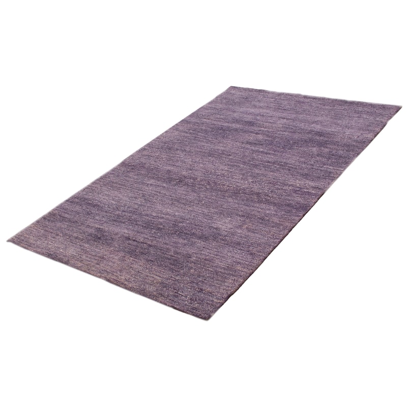 ECARPETGALLERY Hand-knotted Loreto Purple Silk Rug - 6'0 x 8'11