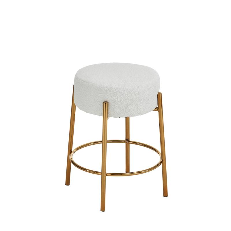 Set of 2 Contemporary Round Bar Stools - 24" Height, Ideal for Kitchens, Coffee Shops, and Bars