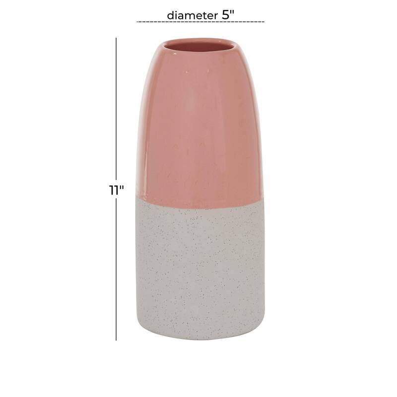 Ceramic Vase with Pink Top - Pink - Roche River Decor