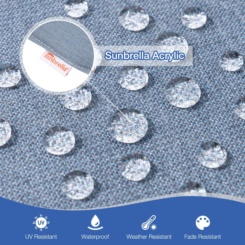 24''Wx24''Dx20''H Patio Premium Sunbrella Outdoor Seat Cushions Set (Seat & Back)