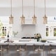 preview thumbnail 2 of 14, Alisar Modern Gold Mini Pendant Lights Statement French Country Distressed White Wood Beads for Kitchen Island