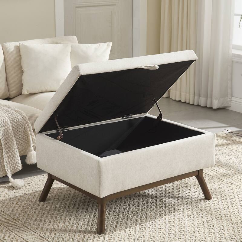 Versatile Mid-century Modern Storage Ottoman for Various Rooms and Purposes