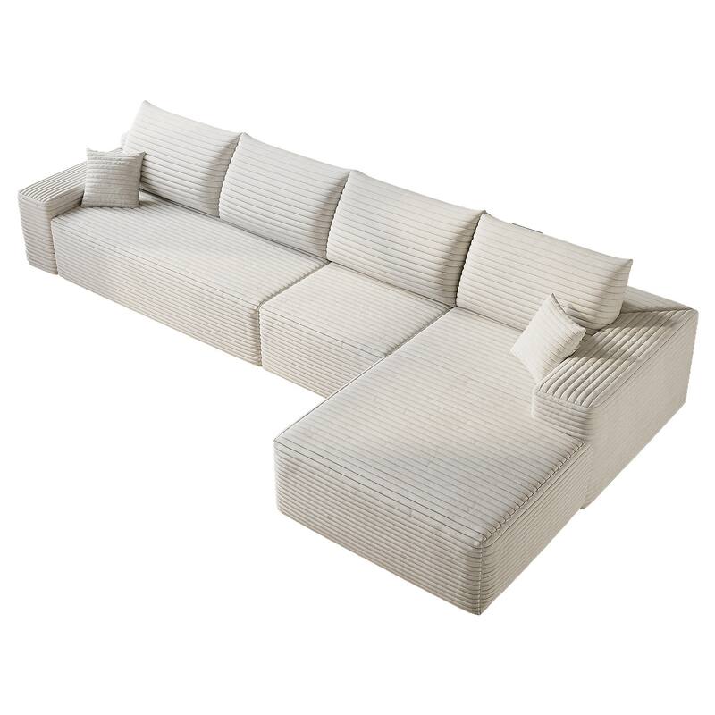 Sofa 135-in Casual White 4 -seater Right Sectional - 8' x 10'