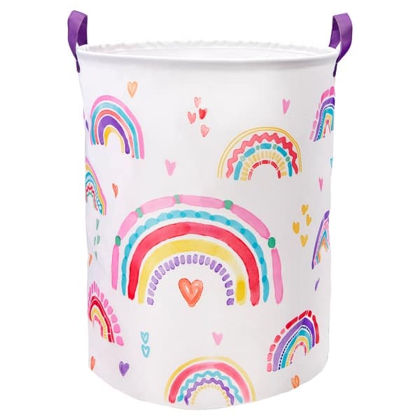 slide 2 of 5, Rainbow Hearts Round Storage - Round Storage