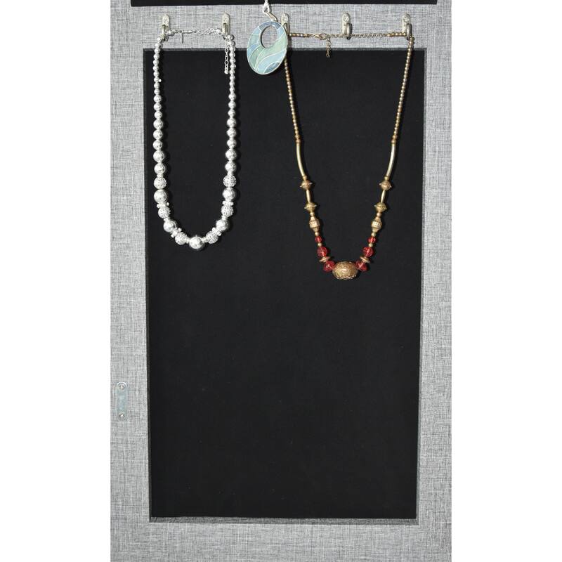 Anmytek Jewelry Storage Mirror Cabinet With LED Lights Can Be Hung On The Door Or Wall