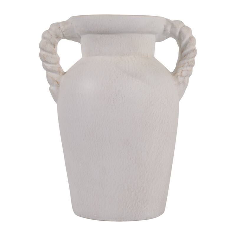 Decorative Textured Amphora Table Vase with Twisted Handles