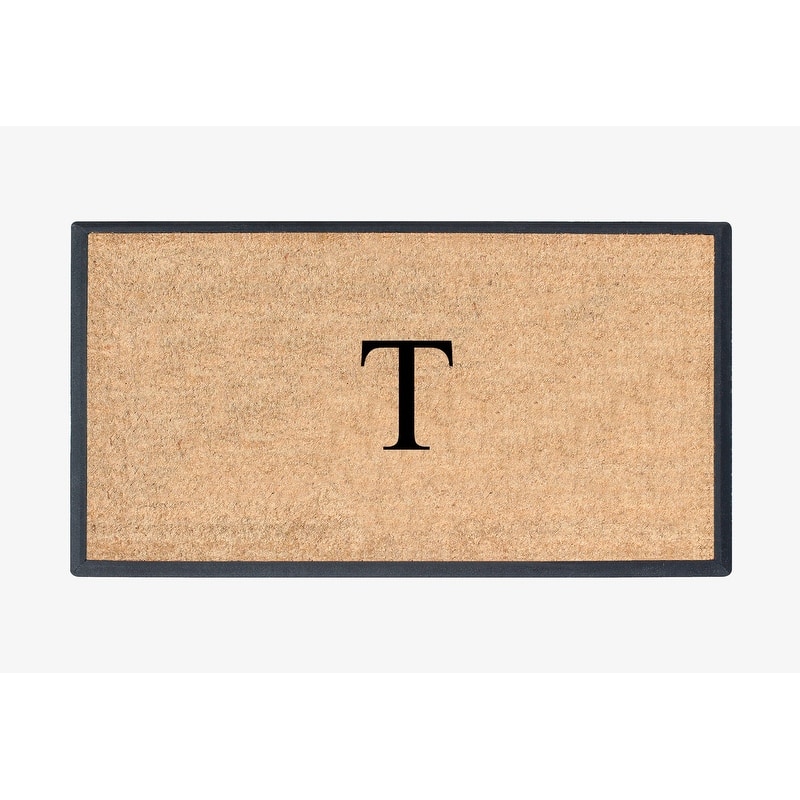 A1HC Rubber and Coir Molded Double Monogrammed Door Mat 30"x48" - monogrammed t