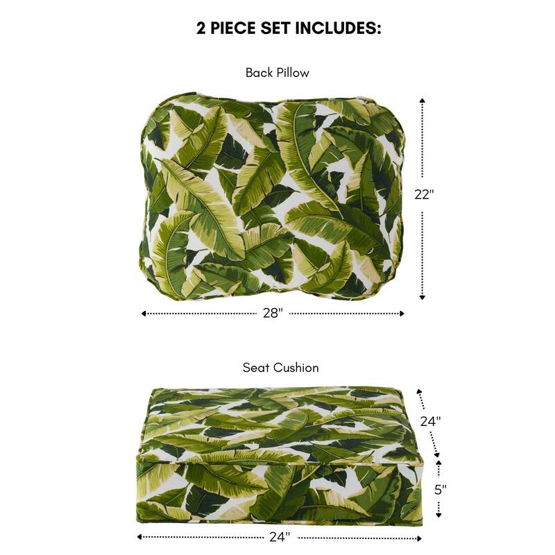 Outdoor 2-Piece Reversible Deep Seat Cushion Set (Cushions Only)