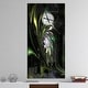 preview thumbnail 3 of 13, Designart 'Multi Colored Green Stained Glass' Oversized Modern Wall CLock