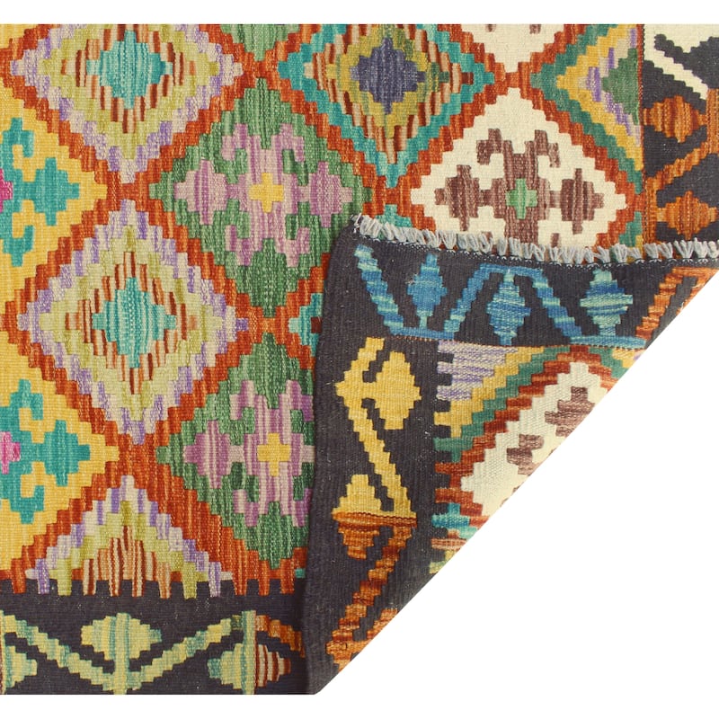 Flatweave Parto Red/Black Rug - 4'2" x 6'2"