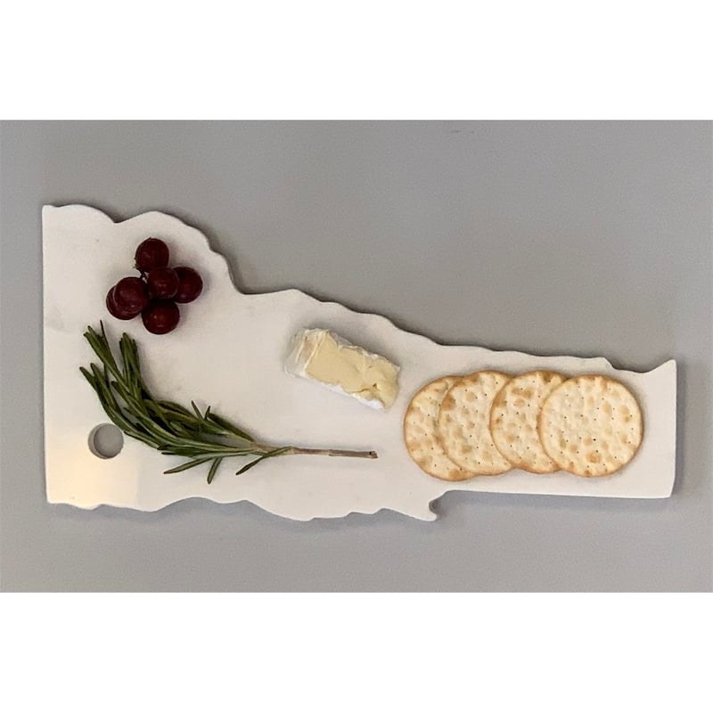 Lg Polished Marble "Vermont" Cutting Board - A - White