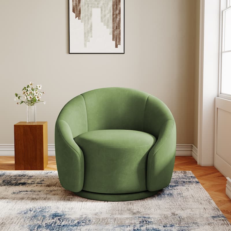 35" Wide 360-Degree Swivel Accent Barrel Chair