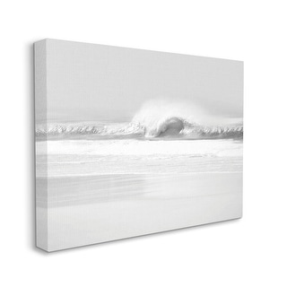 Stupell Waves Crashing onto Beach Black and White Canvas Wall Art - Bed ...