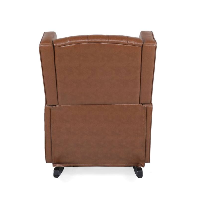 Brown Modern Rocking Chair with PU Upholstery by Christopher Knight Home