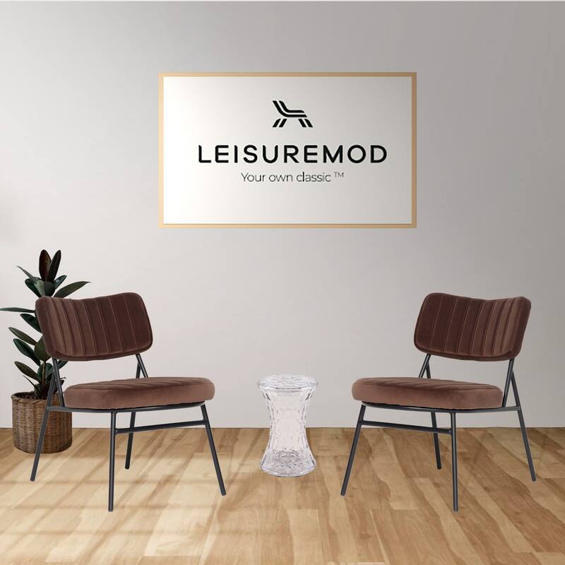 Marilane Modern Set of 2 Velvet Upholstered Accent Chairs with Sturdy Metal Legs for Home Office and Lounge Living Room
