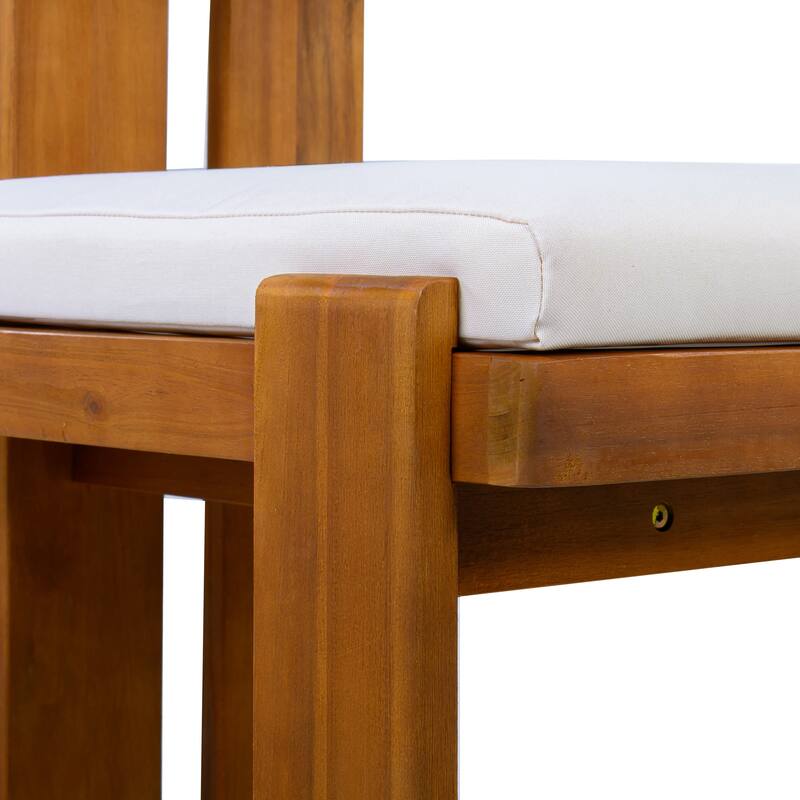 Christopher Knight Home - Ardena Modern Solid Wood Outdoor Dining Set with Round Back Cushioned Chairs