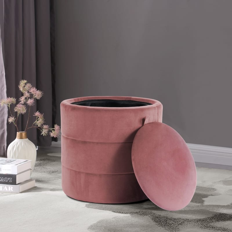 HomePop Storage Round Ottoman