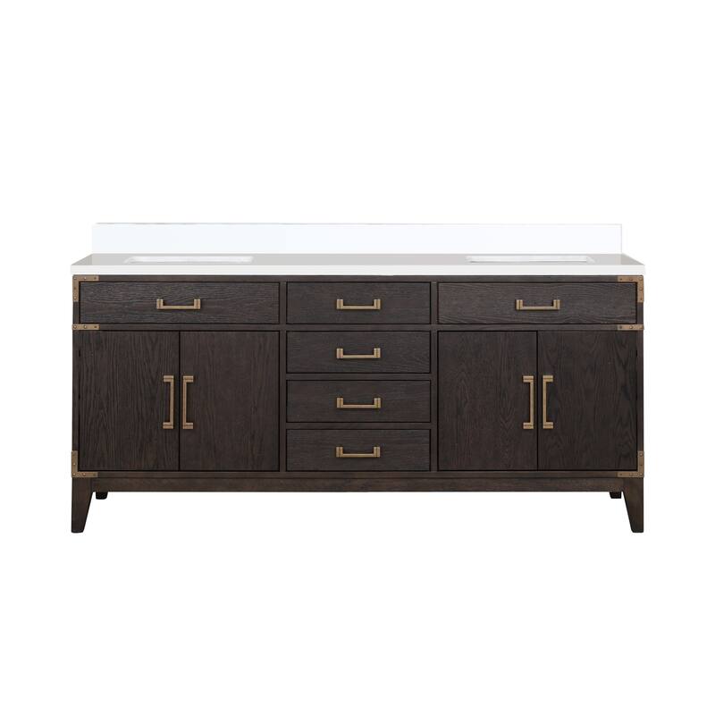 Laurel 60 in W x 22 in D Black Oak Double Bath Vanity and Cultured Marble Top