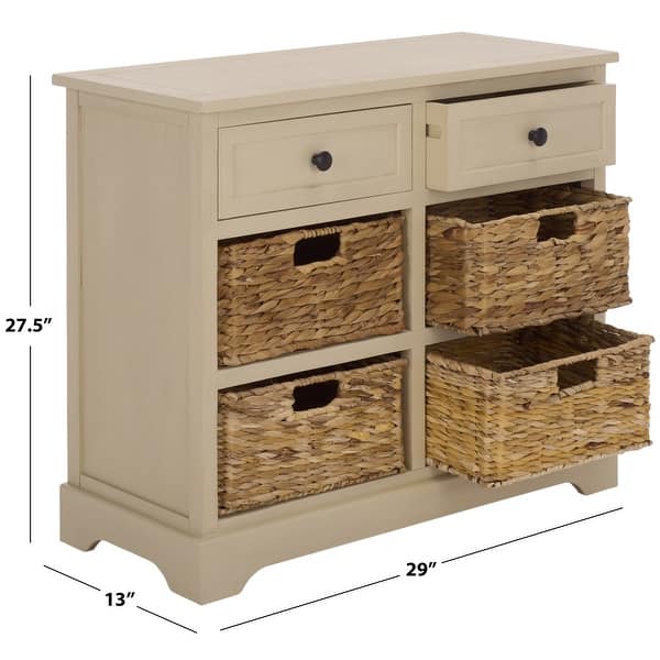 dimension image slide 2 of 5, SAFAVIEH Cape Cod 6-Drawer Storage Unit - 30" W x 13" D x 28" H