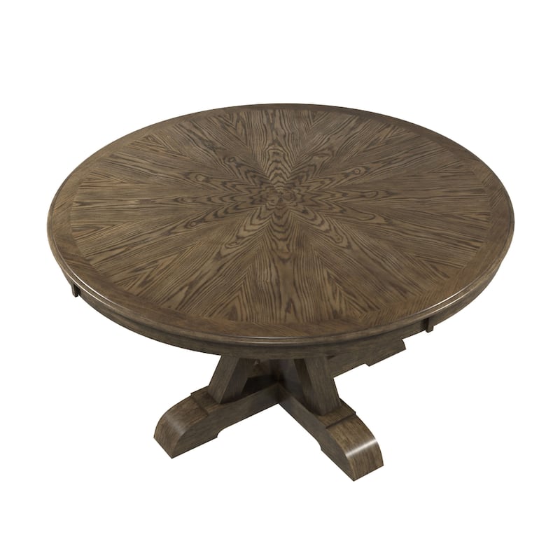 Furniture of America Dice Rustic Oak 54-inch Round Wood Dining Table