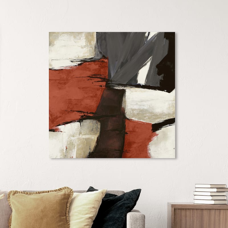 Wynwood Studio Abstract Sai - Rubrum 1SN767 Red Bronze and Copper Modern & Contemporary Wall Art Canvas Print - 40 x 40