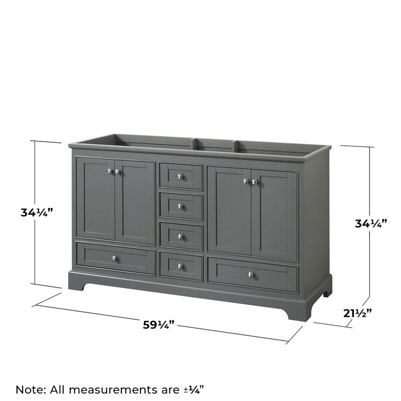 Wyndham Collection Deborah 59-1/4" Free Standing Double Wood Vanity