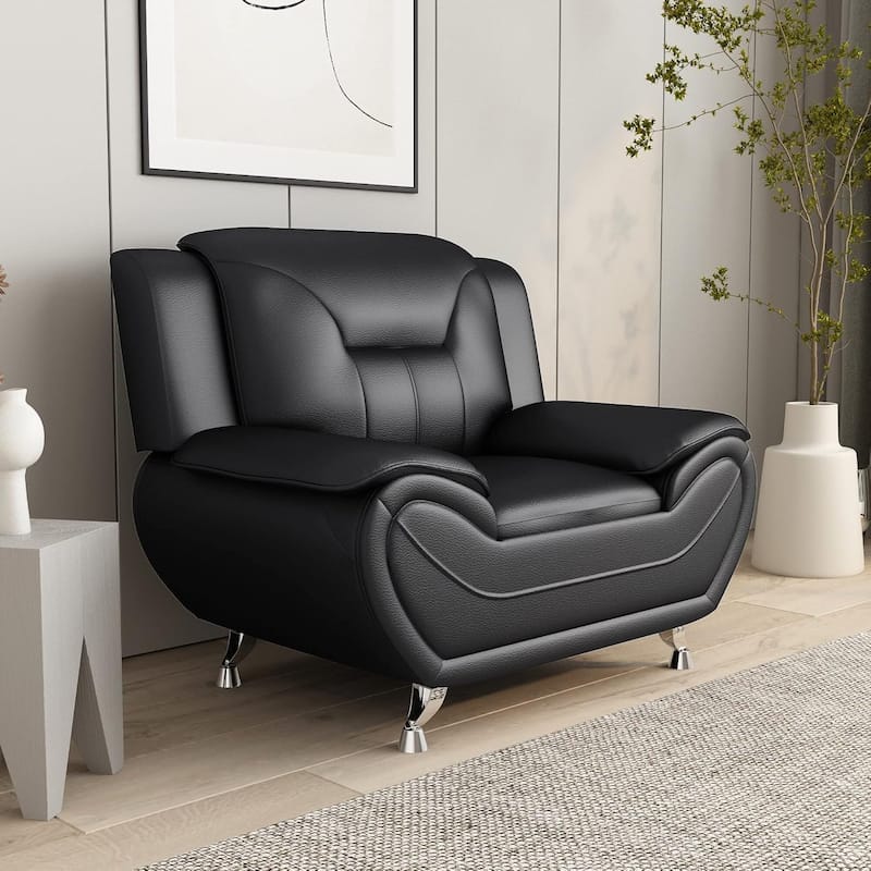 Sanuel 47.3" Wide Faux Leather Club Chair