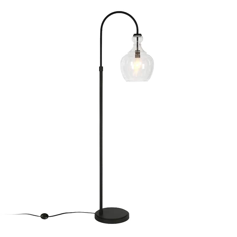 Verona Arc Floor Lamp with Glass Shade