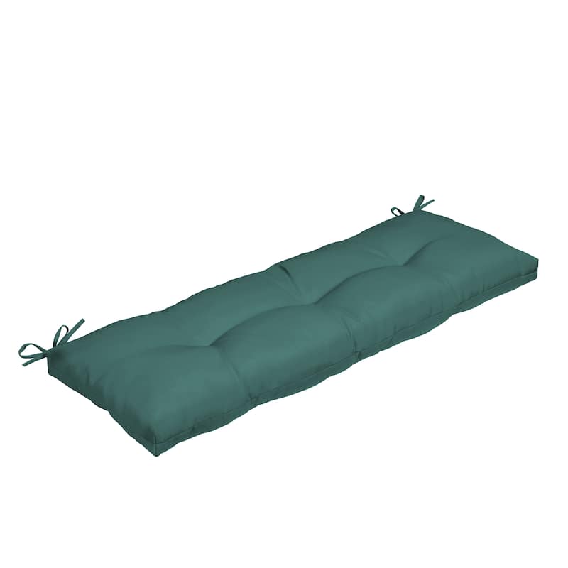 ARDEN Outdoor Plush Modern Tufted Bench Cushion, 48 x 18 - Peacock Blue Green Texture
