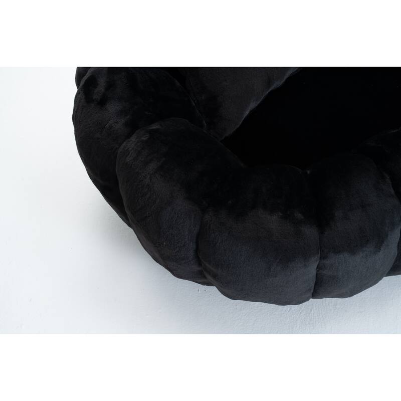 GDFStudio - Floral-Shaped 75.49" Faux Fur Loveseat Sofa with High-Density Foam