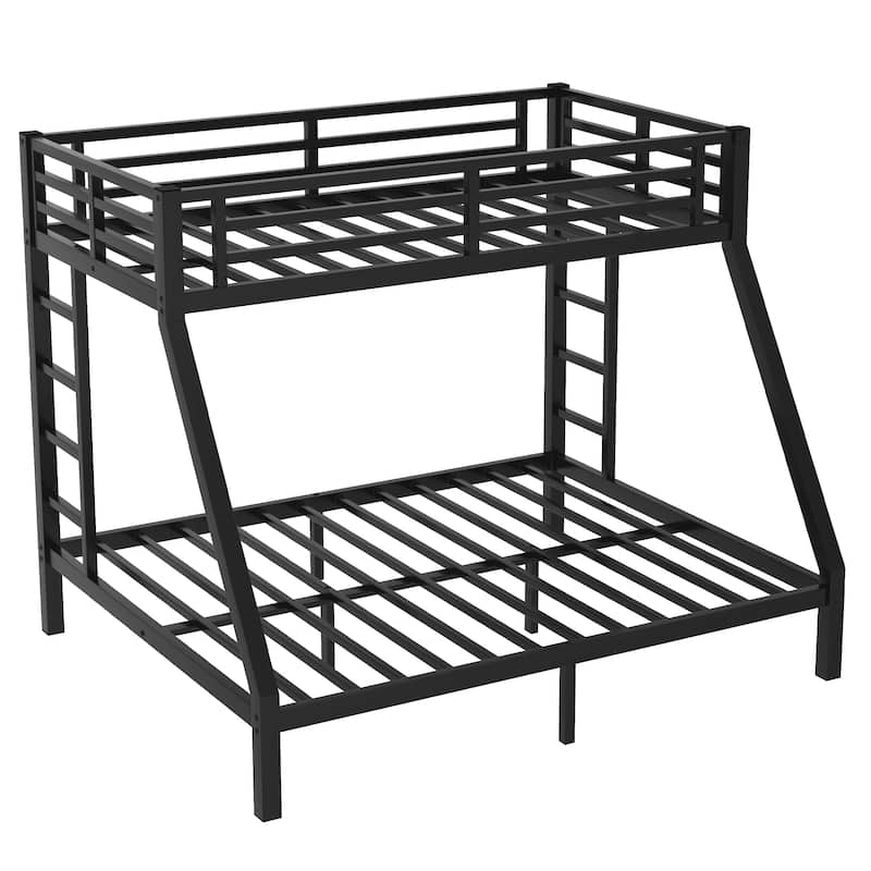Metal Bunk Bed with Noise Reduction & Ladder