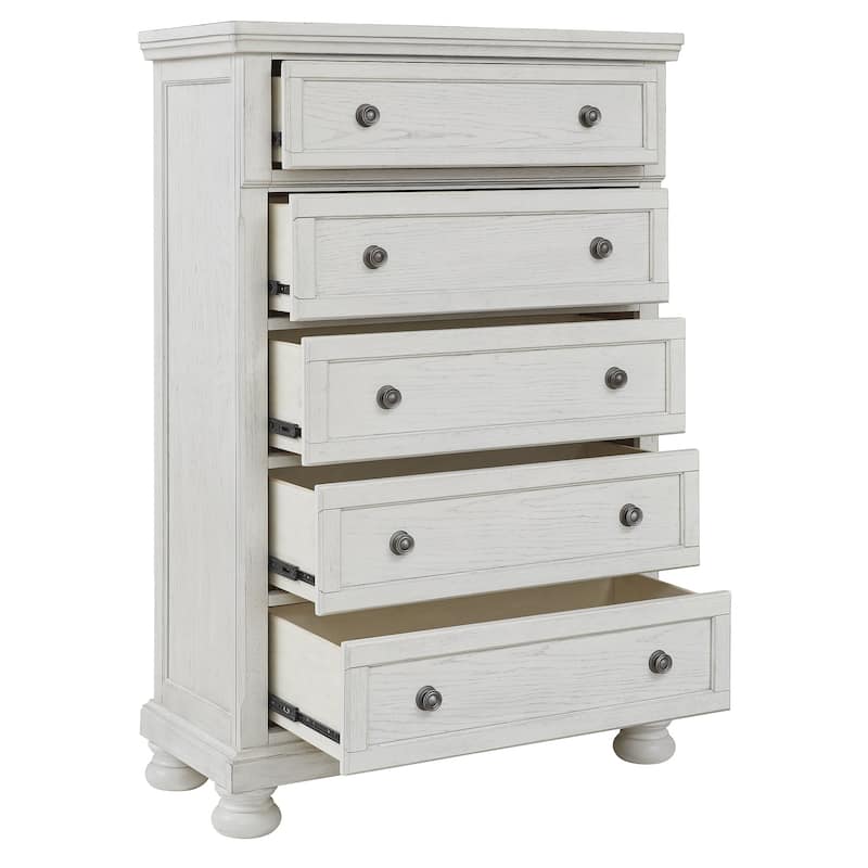 Signature Design by Ashley Robbinsdale Antique White Five Drawer Chest