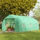 preview thumbnail 9 of 16, Outsunny 11.5' x 10' x 6.5' Outdoor Walk-In Greenhouse w/ Zippered Door