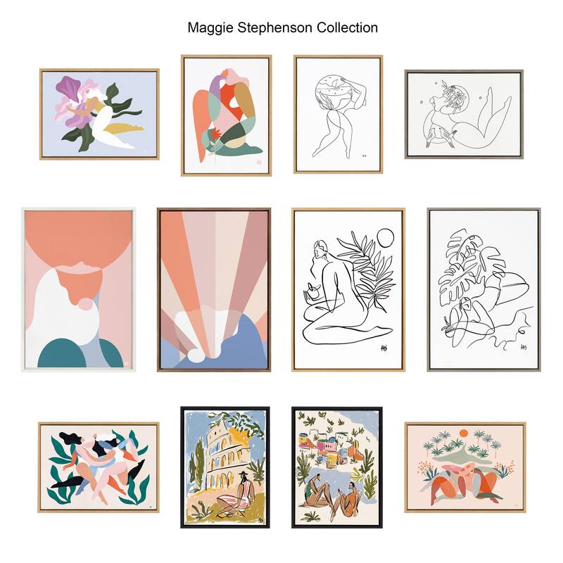 Kate and Laurel Sylvie Abstract 4 Framed Canvas by Maggie Stephenson