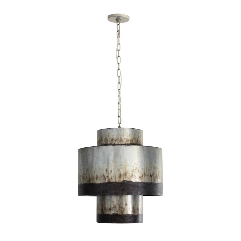 Varaluz Cannery 4-Light Tall Pendant - Ombre Galvanized