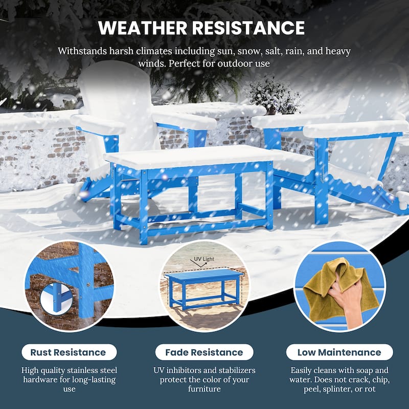 Laguna Hdpe All Weather Outdoor Patio Rectangular Coffee Table