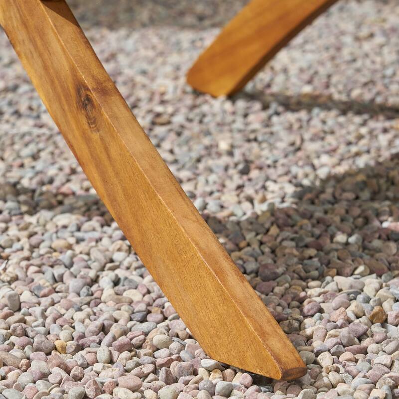 Roomfitters Armless Woven Strap Lounge Chairs, Set of 2 for Patio or Balcony, Grey and Natural Wood