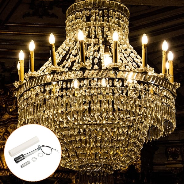 Chandelier Light Socket Kit for Candelabra Lamp Base with Wire Candle