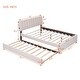 preview thumbnail 10 of 32, Eye-catching Design Teddy Fleece Upholstered Platform Bed with Twin XL Trundle, LED Light, Queen Size
