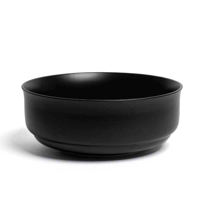 over&back Rimmed Semi-Matte Stoneware Serving Bowl - BLACK