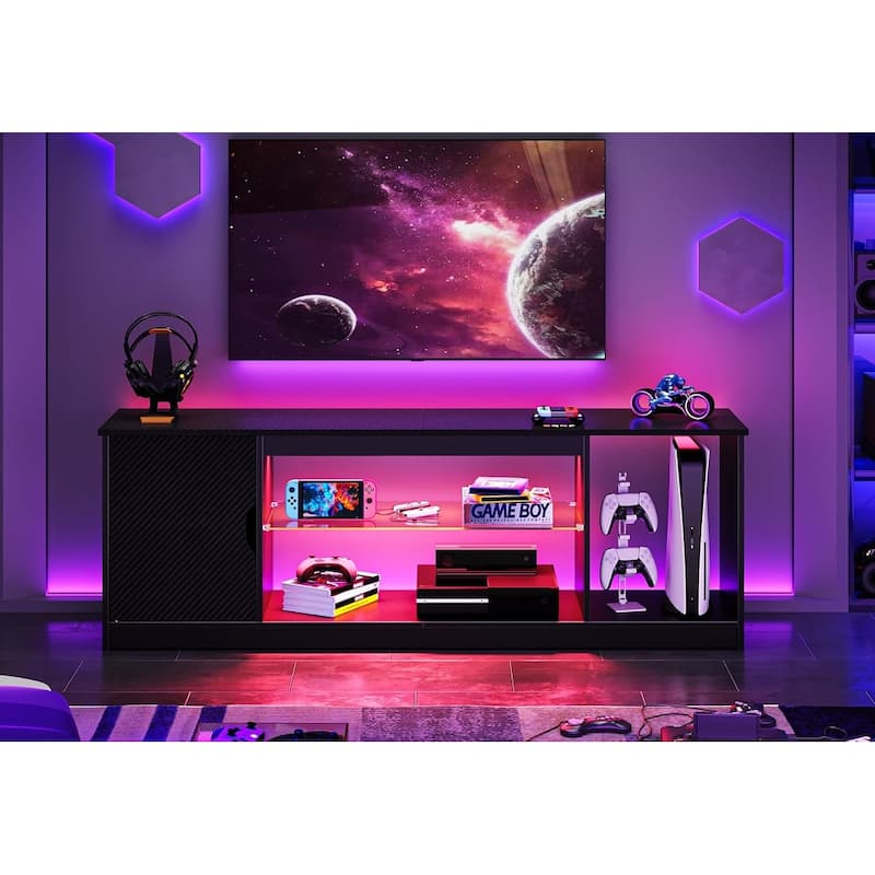 Modern TV Stand for up to 65" TVs Gaming Entertainment Center with Adjustable Shelves for PS5 - 58 inches