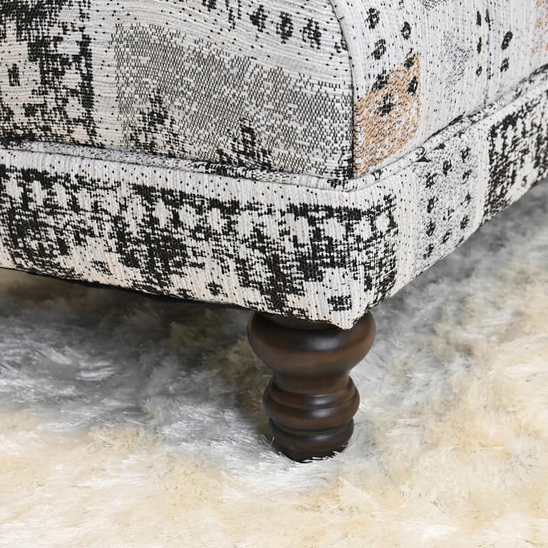Roundhill Furniture Charbilia Fabric Tufted Cocktail Ottoman