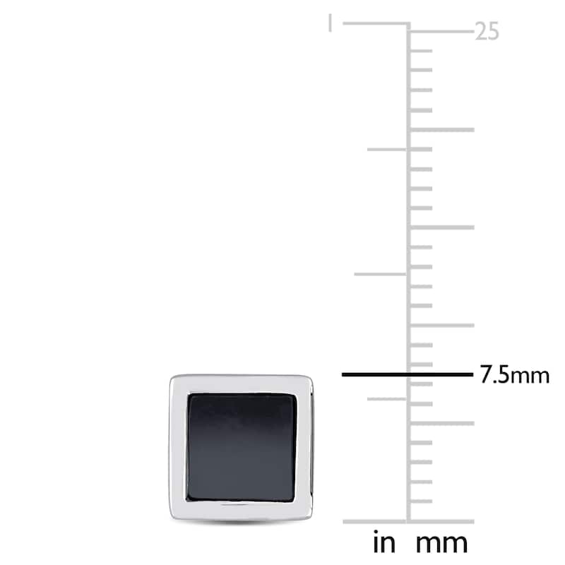 Miadora 1 CT TGW Hematite Square Stud Earrings in Sterling Silver