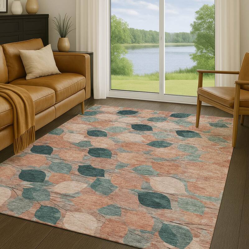 Machine Washable Indoor/ Outdoor Floral Mila Chantille Rug