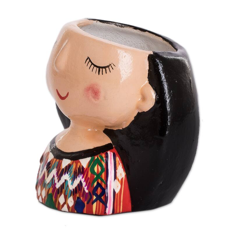 Novica Handmade Julia Dreaming Ceramic Mini Flower Pot