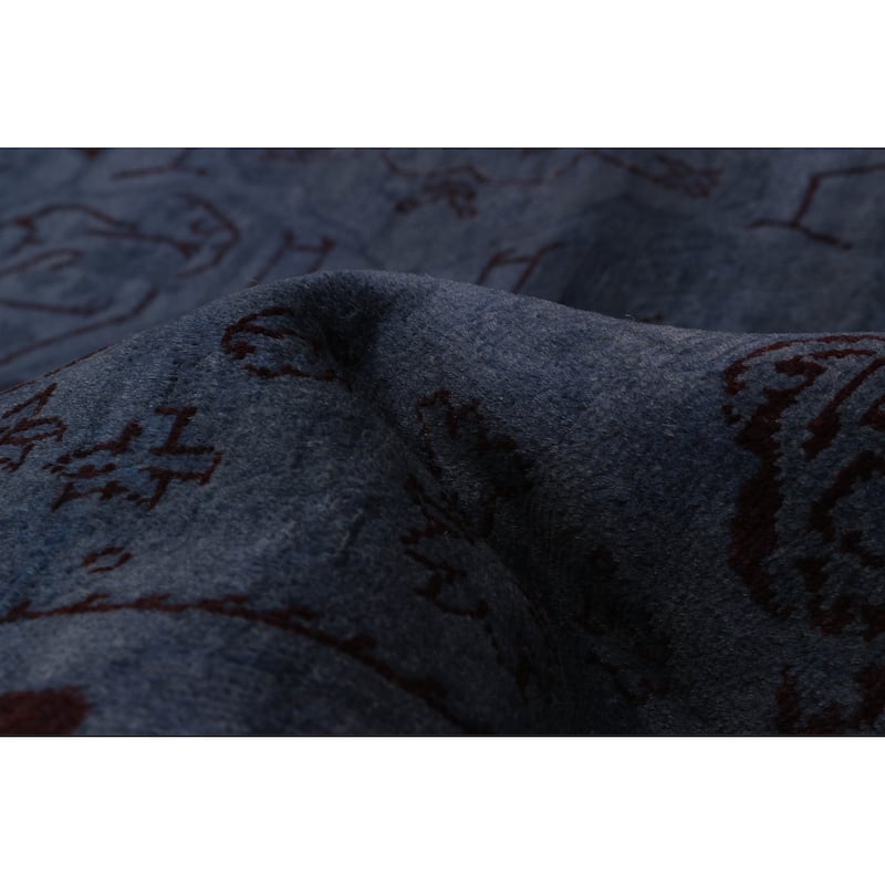 ECARPETGALLERY Hand-knotted Vibrance Light Denim Blue Wool Rug - 9'0 x 11'7