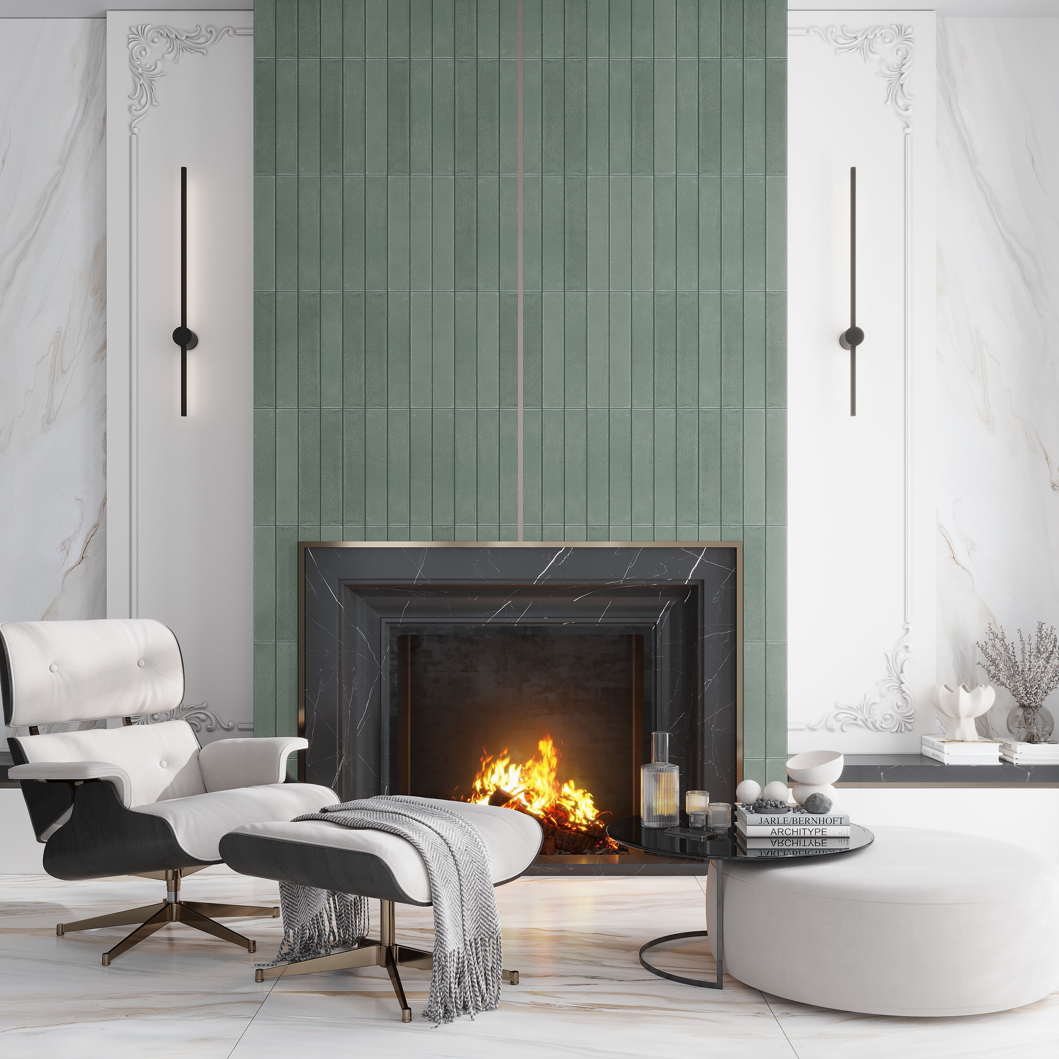 Cadence 3x16 Muted Olive Green Porcelain Subway Wall and Floor Tile (14.21 sq ft/case) - 44 Pack