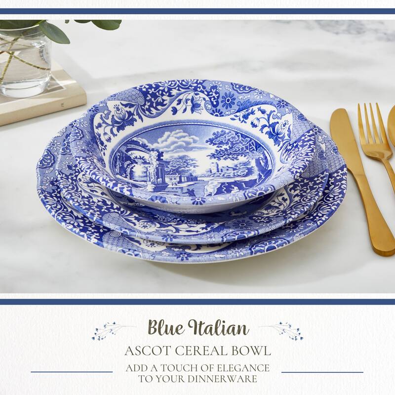 Spode Blue Italian Ascot Cereal Bowl - 8-Inch