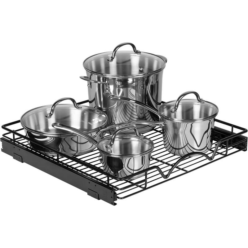 Hold N' Storage - Black Pull Out Cabinet Organizer, Heavy Duty Metal with Lifetime Limited Warranty